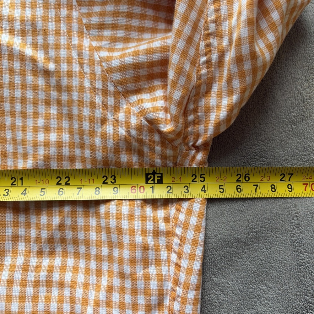 Gitman Bros Button Down Shirt Mens Large Orange Check Long Sleeve Made in USA - Picture 4 of 7